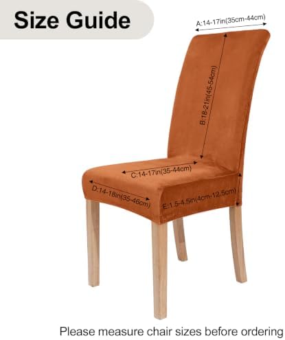 Smiry Velvet Stretch Dining Chair Covers, Parsons Chair Slipcovers Set