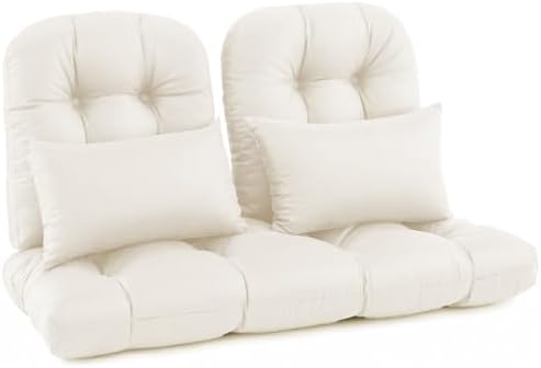 5 Pcs Wicker Furniture Cushions Waterproof Outdoor Loveseat Cushions
