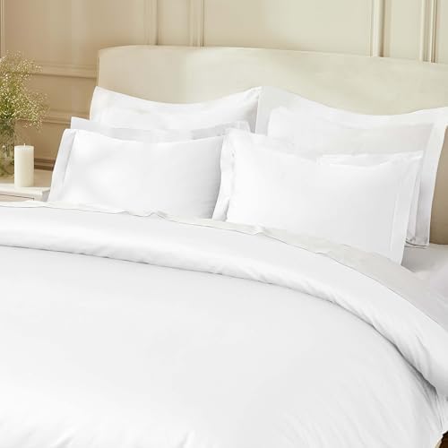 BLUENILEMILLS Cotton 850 Thread Count Duvet Cover Set, Soft Comforter