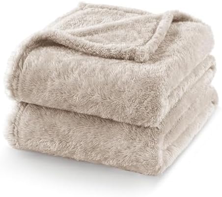 Exclusivo Mezcla Fuzzy Plush Fleece Bed Blanket King Size, Camel