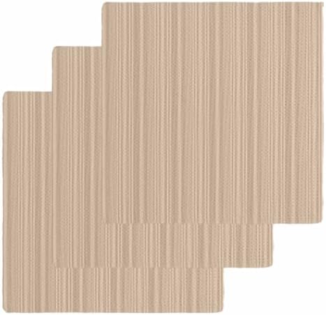 Beige Tan Dish Towels Set, Waffle Weave Kitchen Towels 3 Pieces