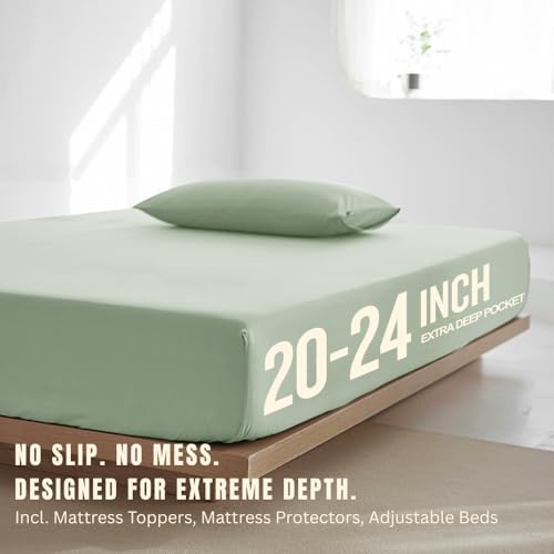 Extra Deep Pocket Fitted Sheet Only - Fits Extra Thick Beds & Toppers