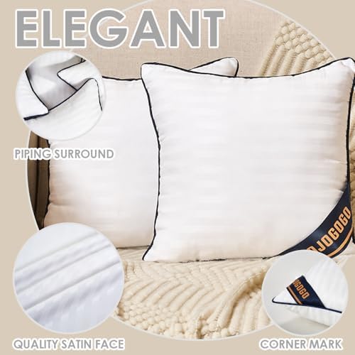 JOJOGOGO 20x20 Throw Pillow Inserts Set of 2, 20 x 20 Decorative