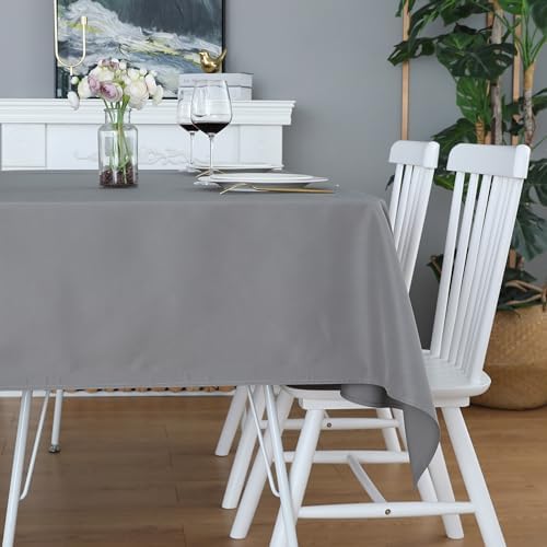 FOLINS&HOME 2 Pack Grey Rectangle Tablecloth, 60 x 120 Inch Table
