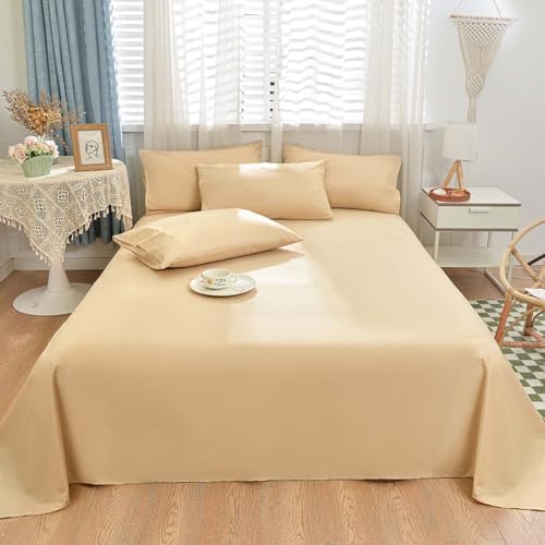 Oversized King Flat Sheet – 100% Cotton Soft Brushed Solid Flat Sheet