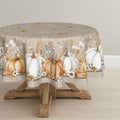 Horaldaily Fall Tablecloth 90 x 90 Inch Round White Orange Pumpkin