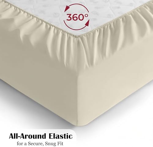 Egyptian Cotton Fitted Sheet Top Split King 16 Inch Deep - Ivory