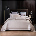 Bedding Set Luxury Embroidered Duvet Cover Set 4 Piece Nordic Solid