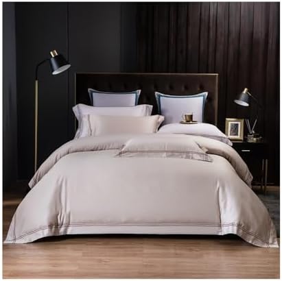 Bedding Set Luxury Embroidered Duvet Cover Set 4 Piece Nordic Solid