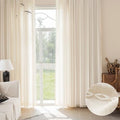 BTTN 52x72 Boho Striped Linen 2 Panel Window Curtain Drapes