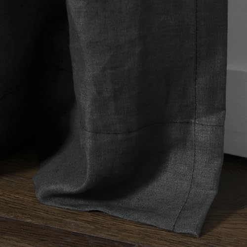Drapifytex Light Filtering Drape for Living Room, Natural 100% Linen