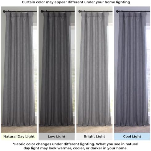 Faux Linen Curtains for Living Room (1 Panel) - 50W X 108L, Blazer
