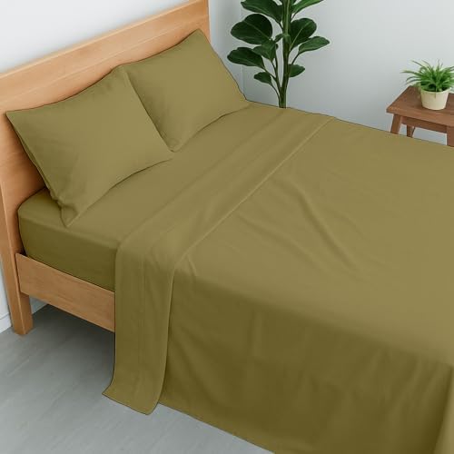 Cottington Lane Full Sheet Set, 4 Piece 100% Cotton, 16" Deep, Taupe