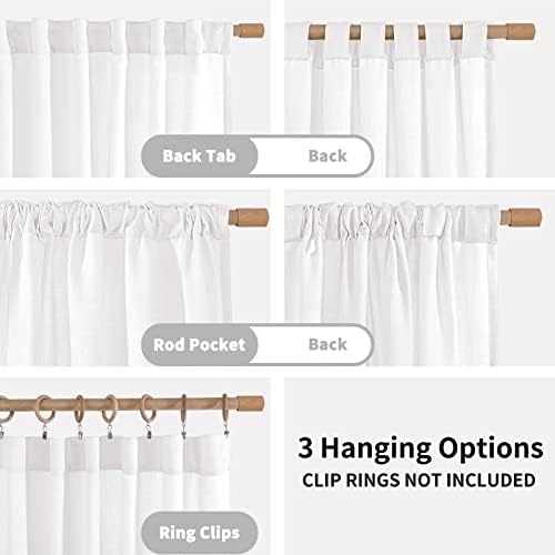 BGment Pure White Curtains 63 Inch Length 2 Panels Set for Bedroom