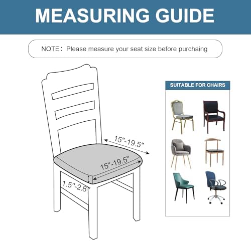 Genina Waterproof Seat Covers for Dining Room Chairs, Stretch Chair
