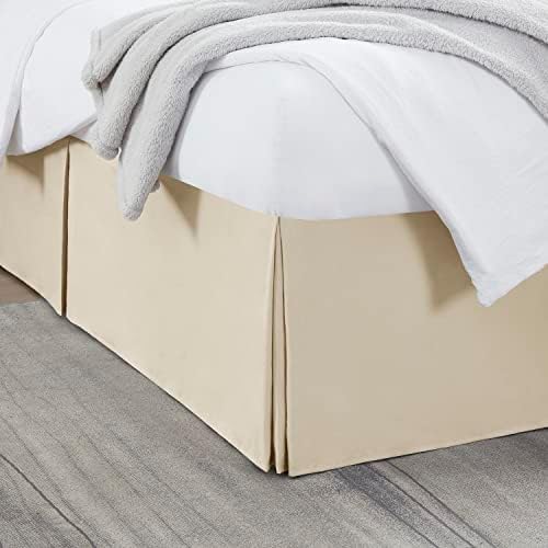 Bed Skirt 6" Drop Split Corner Tailored (King Size Ivory Solid)