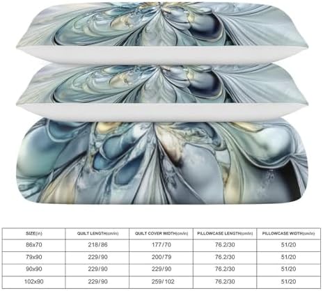 Bohemian Flower Pattern Duvet Cover Set with Zipper Closure, 3-Piece