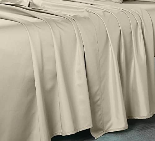 Flat Sheet Only- 608 Thread Count Pure Cotton (Queen Size- Beige)