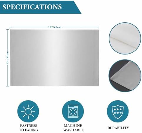 Placemats Set of 8, Abstract Gray Gradient Style Table Mats Washable