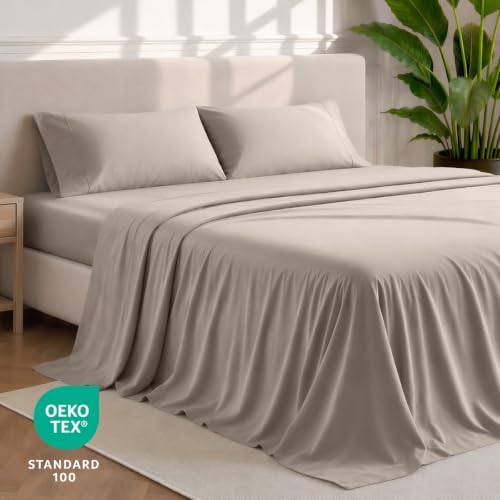 Bare Home Queen Sheet Set - 1800 Ultra-Soft (Queen, Khaki)