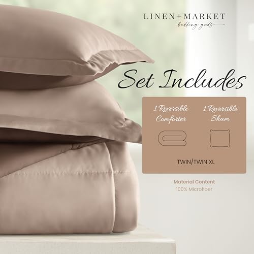 Linen Market Reversible Twin Comforter Set (2 Piece) - Bring Luxury