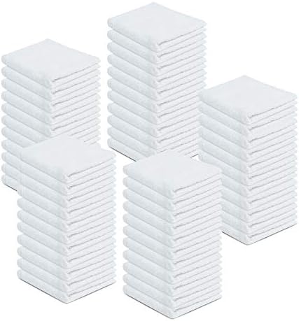 100% Cotton Terry Towels Cleaning Cloths Pack of 50 (12x12 Inches)
