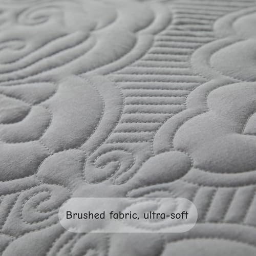 meadow park Embroidered Bedspread Set King Size - 3 Pieces, Washed
