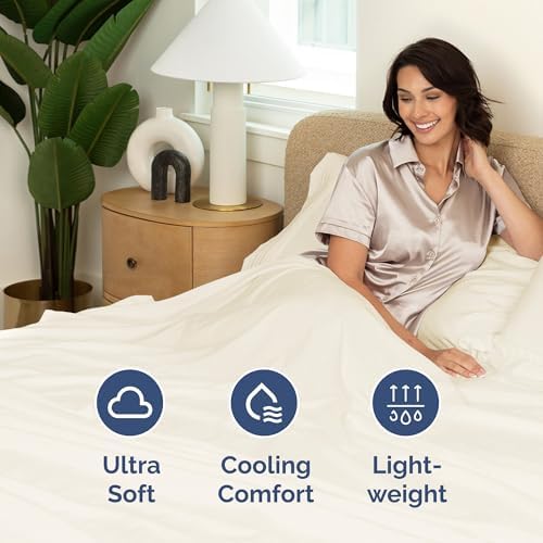 Queen Flat Sheet - Single Top Flat Sheet Only - Soft & Cooling - Off