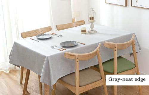 Linen Tablecloth Fabric Washable Cloth Table Cover Rectangular Tables