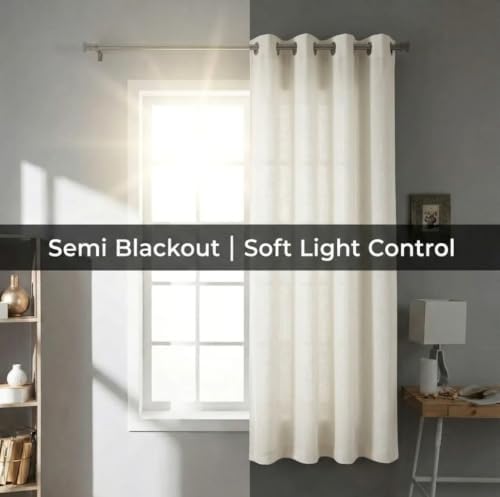 Urban Villa Cotton Grommet Curtains 52x84 (2 Panels) Ivory