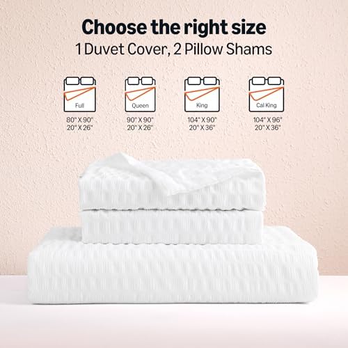 Amazon Basics Duvet Cover Set with Jacquard Geometric Pattern, 3-Piece