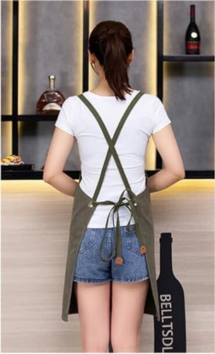 Chef Apron Cotton Canvas Apron. Cross Back Apron for Men Women with