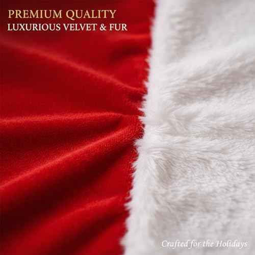Small Red Plush Christmas Tree Skirt