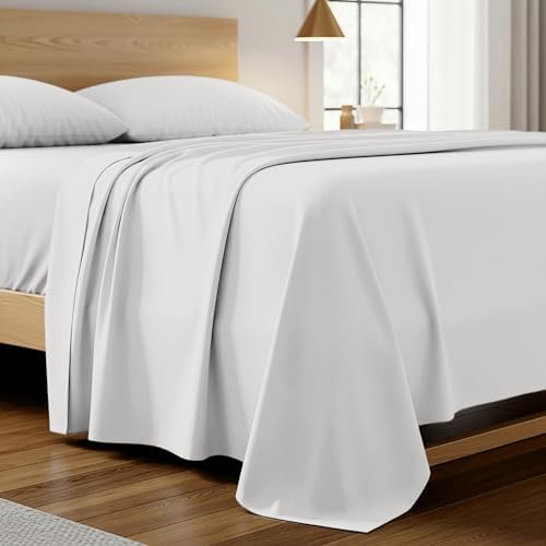 Mellanni California King Size Flat Sheet - Iconic Collection Bedding
