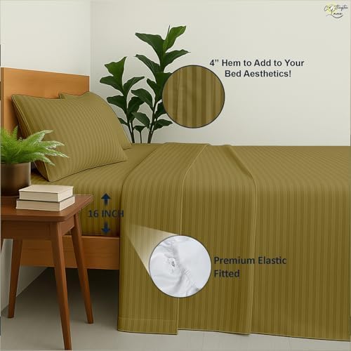 Cottinton Lane 4 Piece Full Size Sheet Set, Premium 100% Cotton Bed
