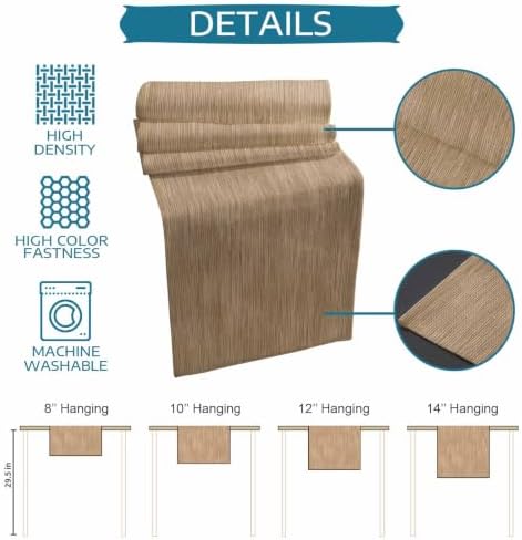 Solid Table Runner and Placemats Set of 6 Solid Color Light Khaki