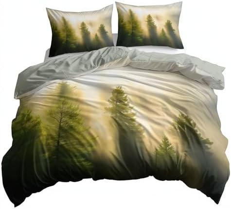 King Size Gray Duvet Cover 3 Pieces Set 102 x 91 inches, Natural