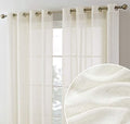 HLC.ME Sierra Burlap Flax Linen Semi Sheer Privacy Light Filtering