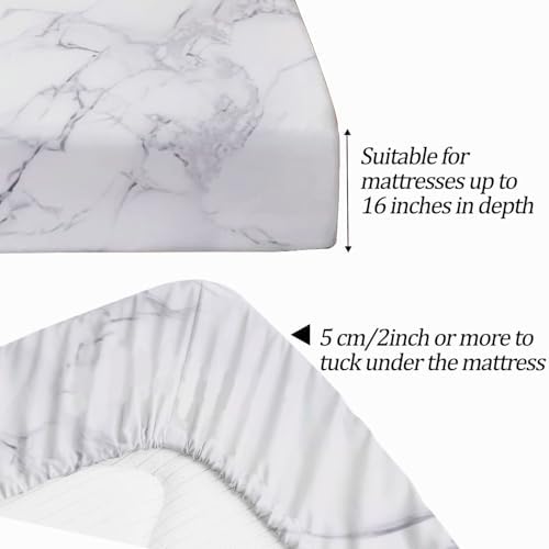 Fitted Sheet 3 Pieces Twin XL Size Sheets with Deep Pocket Fitted