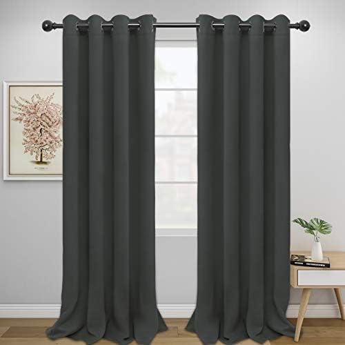 Easy-Going Thermal Grommet Blackout Curtains, 2 Panels 52x96 in, Dark
