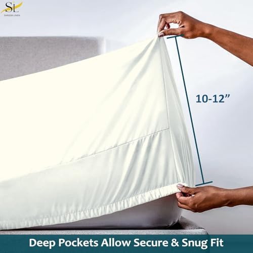 Shreem Linen RV Queen Sheets 58x75, 100% Egyptian Cotton 4-Piece