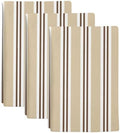Sand Beige Stripes Kitchen Towels Set of 3, Brown White Khaki Lines