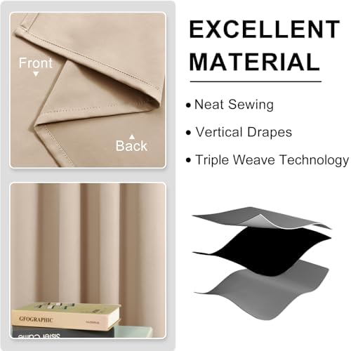 DWCN Blackout Curtains for Bedroom Living Room 52 x 84 Inch 2 Panels
