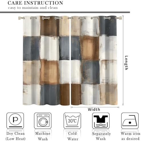 Taupe Curtains for Living Room, Country Farmhouses Curtains for