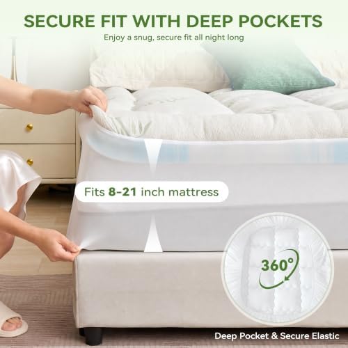 BDEUS Queen Size Dual Layer 4 Inch Memory Foam Mattress Topper, 2 Inch