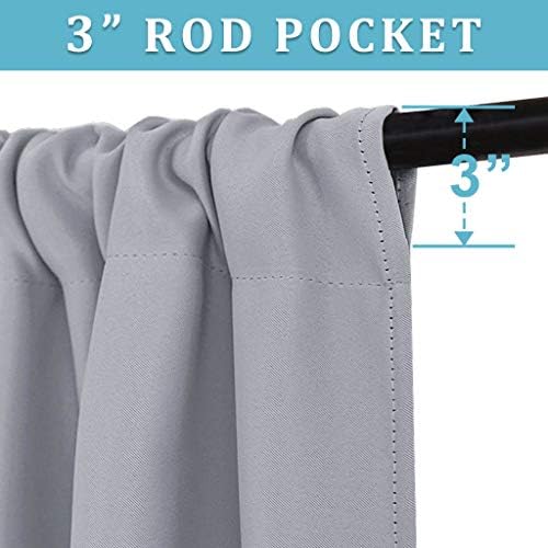 RYB HOME Blackout Curtains for Bedroom Living Room Nursery 63 inches