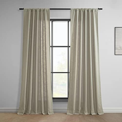 HPD Half Price Drapes Classic Semi Sheer Faux Linen Curtains for