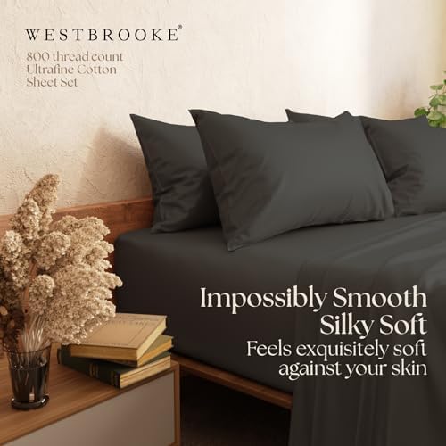 Westbrooke 800 TC Ultrafine Cotton Sheet Set - King Size Sateen Sheets