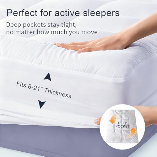 Aemicion Queen Size Mattress Topper, Luxury Fluffy Cooling Mattress