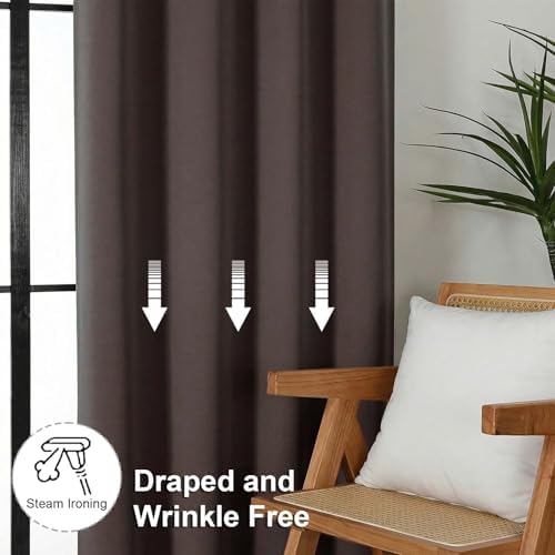 Simplebrand Chocolate Extra Long Blackout Curtains 120 Inches Long 2